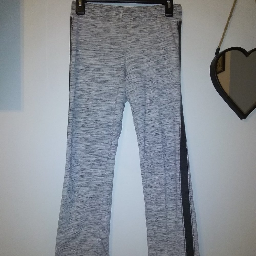 Grey sweatpants with black stripes down the sides size 14 in girls